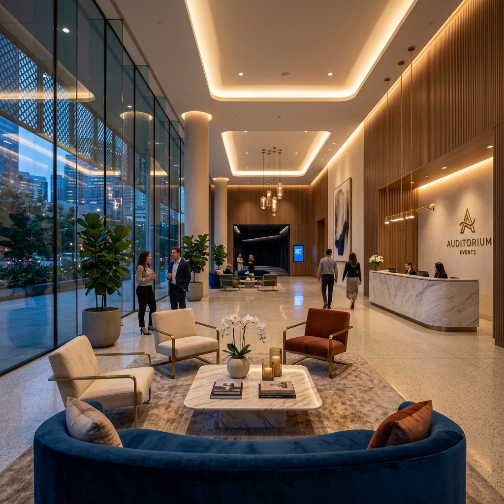 Lodging and auditorium